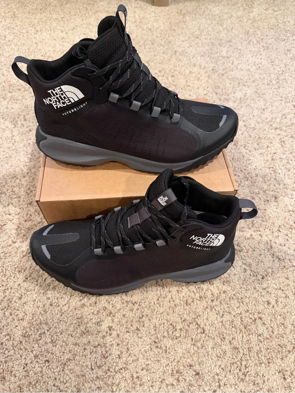 The North Face Wayroute Mid Futurelight Hiking Boots Black Men's Size 12.5